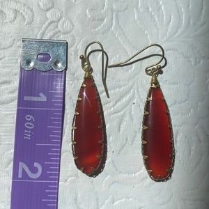 Burnt Orange/red crystal earrings